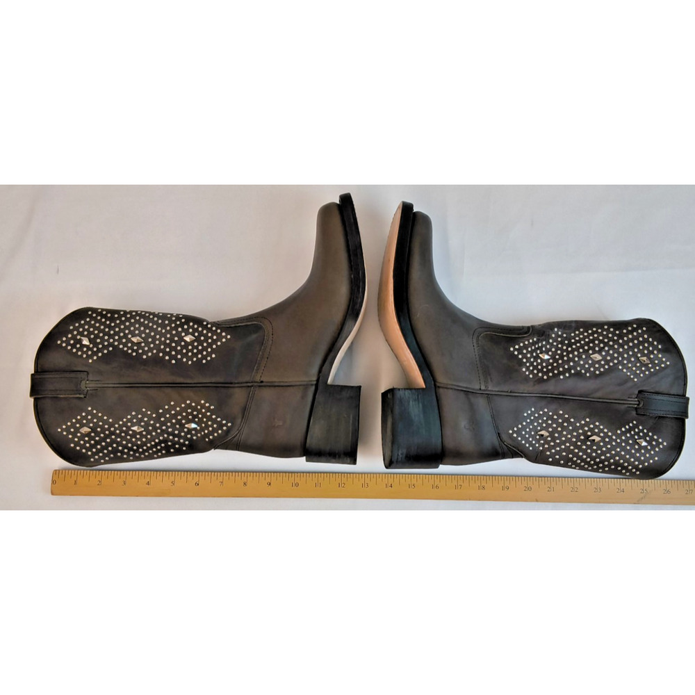 Frye Campus Deco Stud Boots Womens 10B Brown Leather Silver Stud Light Use#W5591 - Picture 15 of 16
